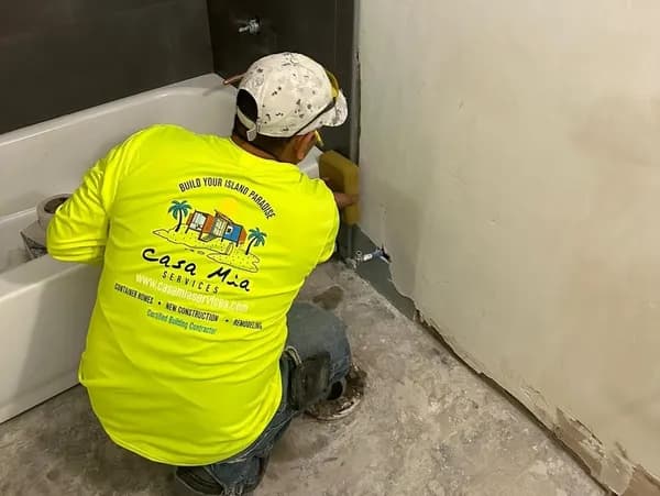 Casa Mia crew at work on a job site